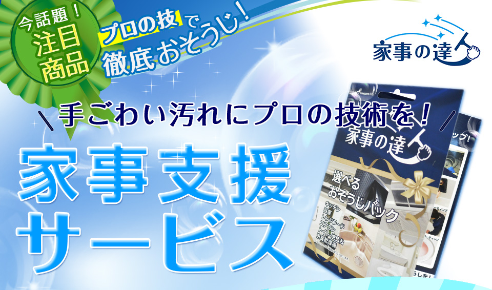 手ごわい汚れにプロの技術を！　家事支援サービス